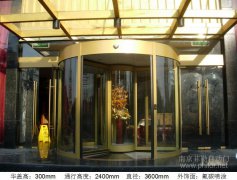 興化三翼圓形展台自動旋轉門案例_興化市皇冠大酒店項目